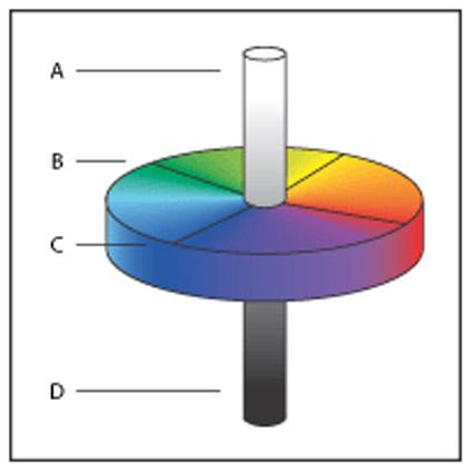 LAB Colour Model L*a*b* model: A. Luminance =100 (white) B.