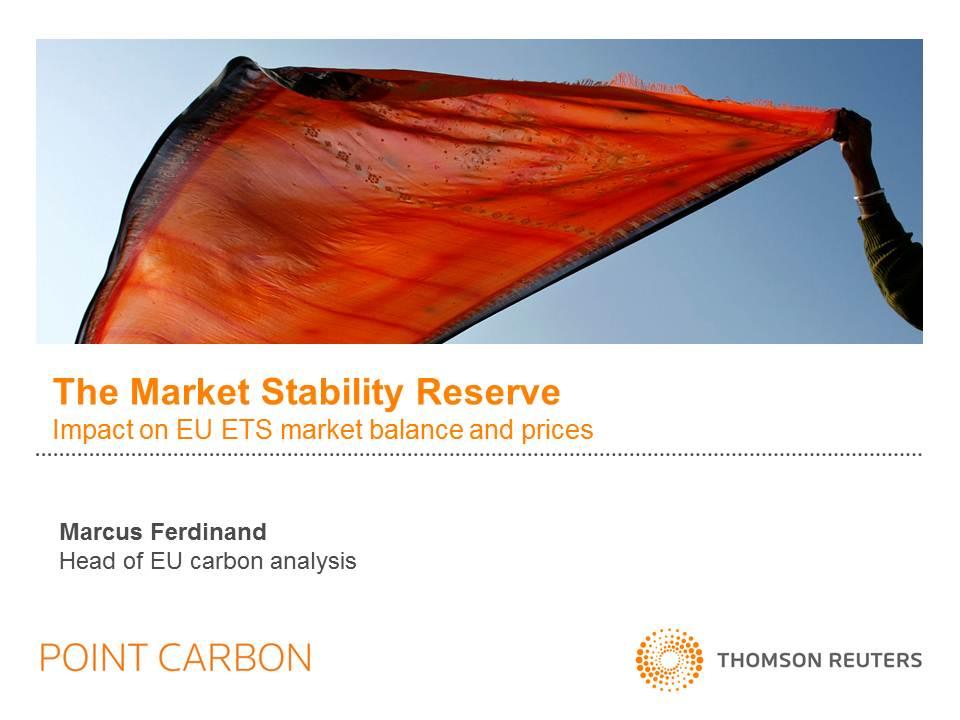 Workshop on ETS Market Stability Reserve Presentation by Marcus Ferdinand The Market Stability Reserve: Impact on EU ETS Market Balance and Pric es Presentation by Marcus Ferdinand To allow this to