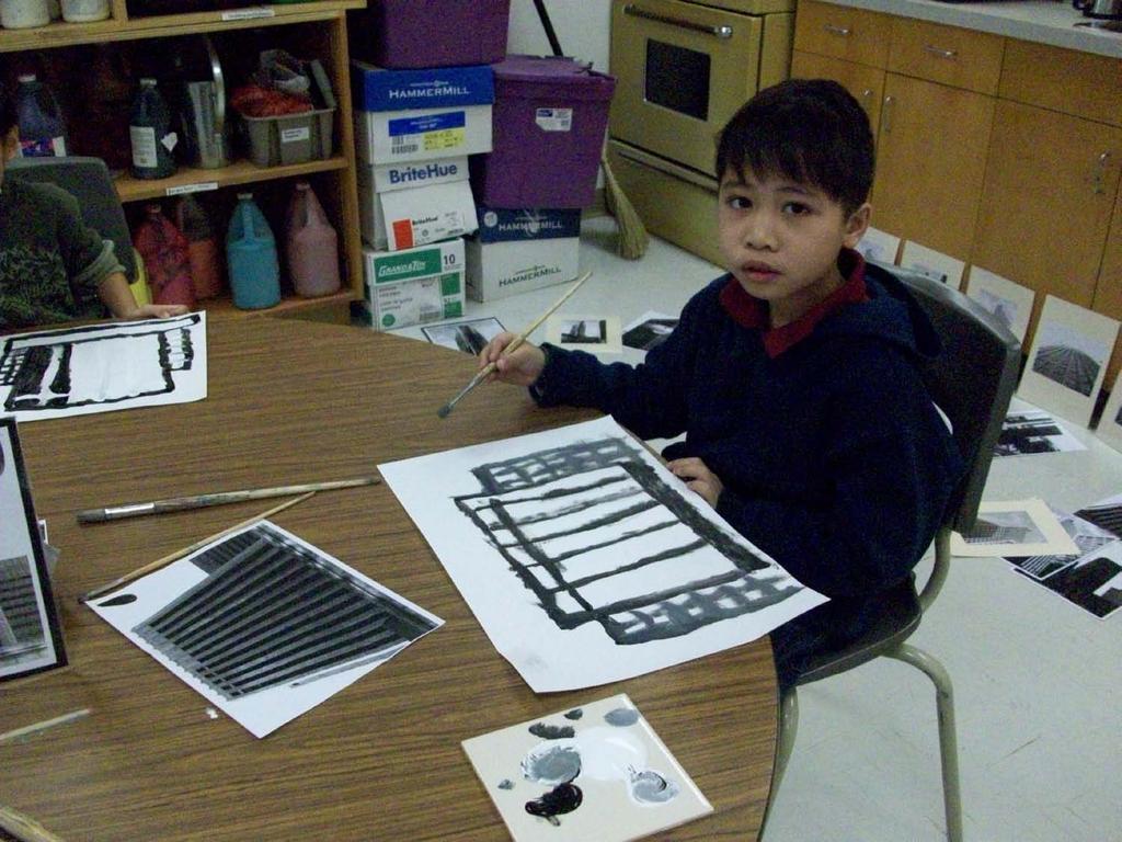 Grey Scale additional slides In Art Language & Tools, students draw and paint, demonstrating