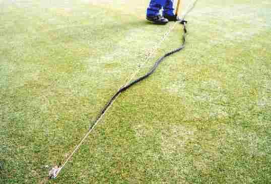 Shallow Installations (e.g. Turf) 1. Select and mark the position of the sensor with a string line. Position the sensor where it can be easily located in future e.g. on a marker line on a sports field or in a position on a golf green marked by sight markers (e.