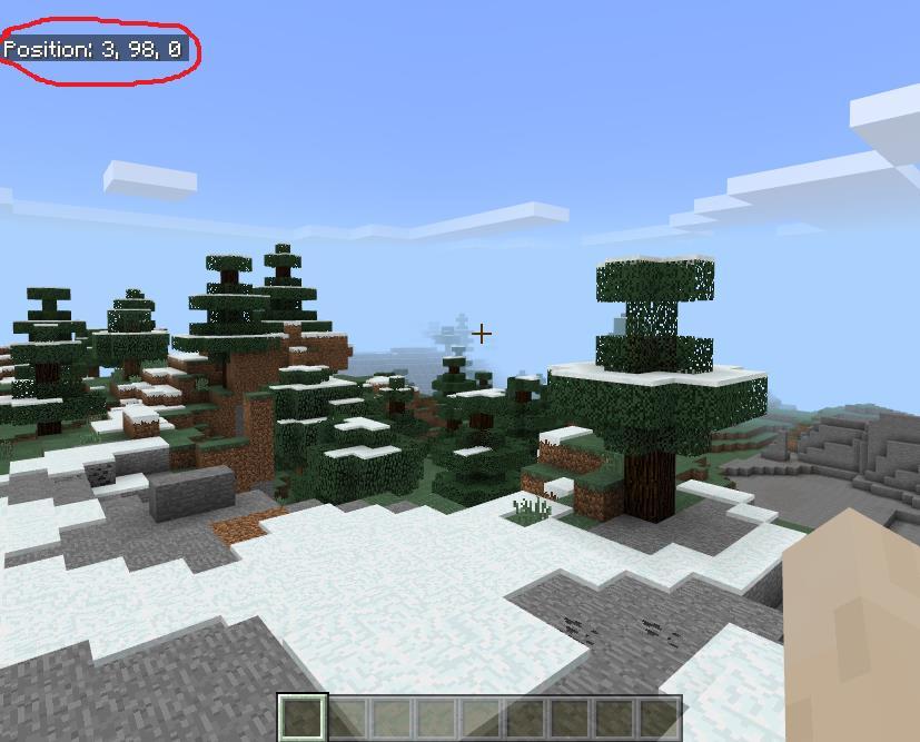 To see where you are in Minecraft, use the function key F1. Your world position (X, Y, Z) coordinates will appear in the top left corner of your Minecraft window.