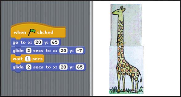 Hint: Pressing Up arrow key reveals the neck and head of giraffe. Pressing Down arrow key makes it disappear. Repeat this activity using a match box.