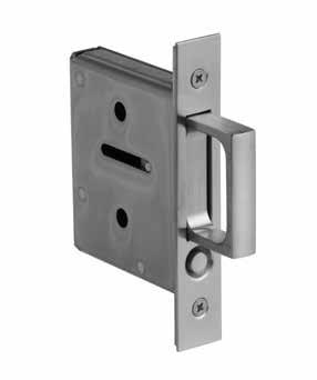 POCKET DOOR AND CYLINDERS Pocket door pull SPECIFICATIONS Standardized heavy steel case is smooth, easy to mortise, and assures snug and solid fit in door mortise.