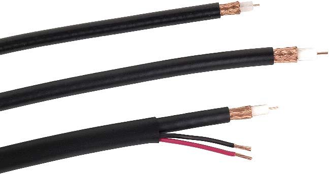 VIDEO CABLES 63 CCTV Coax Low Attenuation & Return Loss Precision 75S Impedance 1GHz Bandwidth High Velocity of Propagation (Except VJ59U) Gas-injected Foam Polyethylene, Foam Teflon, or Solid
