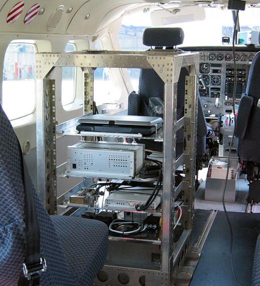 The camera model was mounted in one of the bottom ports of aircraft, all other equipment in a special rack in the cabin (Fig 7)