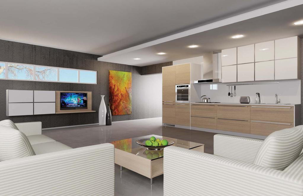 complete peacefulness. The kitchen is integrated with the living room for even greater comfort.