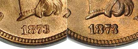 It is unknown why the change was made, but perhaps there were two engravers making digit punches. The same digit punches used for cents were used for the two-cent dies. All proofs are Plain 5.