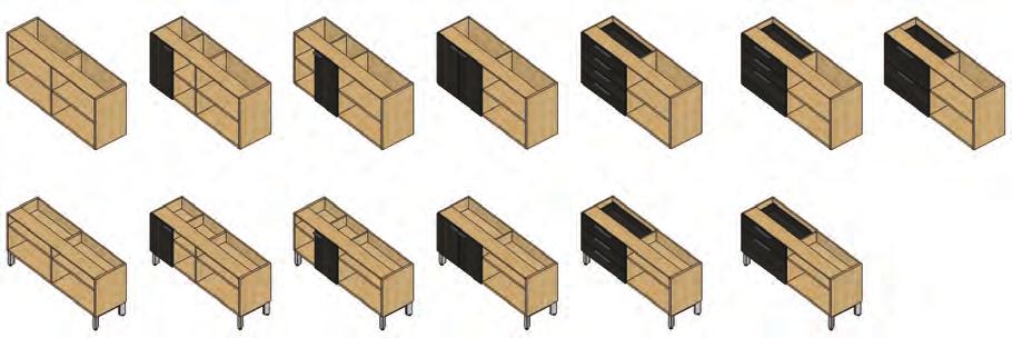 door Box *Box/File *File/File Notes: All left side storage configurations shown are also available on right side of unit (shown open above), or on both sides.