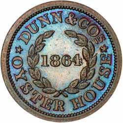 A L counterstamped on a 1863 Patriotic Civil War token 3/273 b, Baltimore Maryland.