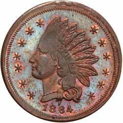 Two very scarce dies, nicer than the Raw AU Details example that brought $443 in our December 2017 sale. From the Robert Williams collection. (400-500) 4-7A/317 a R3 NGC MS64 BN 10% Red.