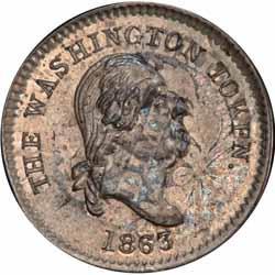 (500-750) 054 055 062 54-115B/115C f R9 PCGS MS64 Nicely toned and nearly Proof Like. George Washington 1792 Martha Washington 1792 struck in Silver with a Plain edge.