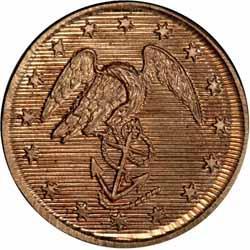 For President Abraham Lincoln / For Vice President Andrew Johnson. Popular token signed RL under each bust. Very popular token with dramatic error.