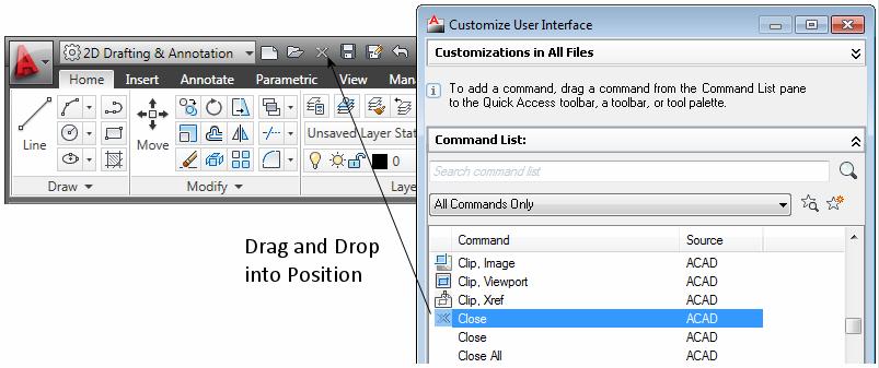 In order to add this or other commands, first right-click on any command in the Quick Access Toolbar and choose Customize Quick Access Toolbar as shown in the following image.