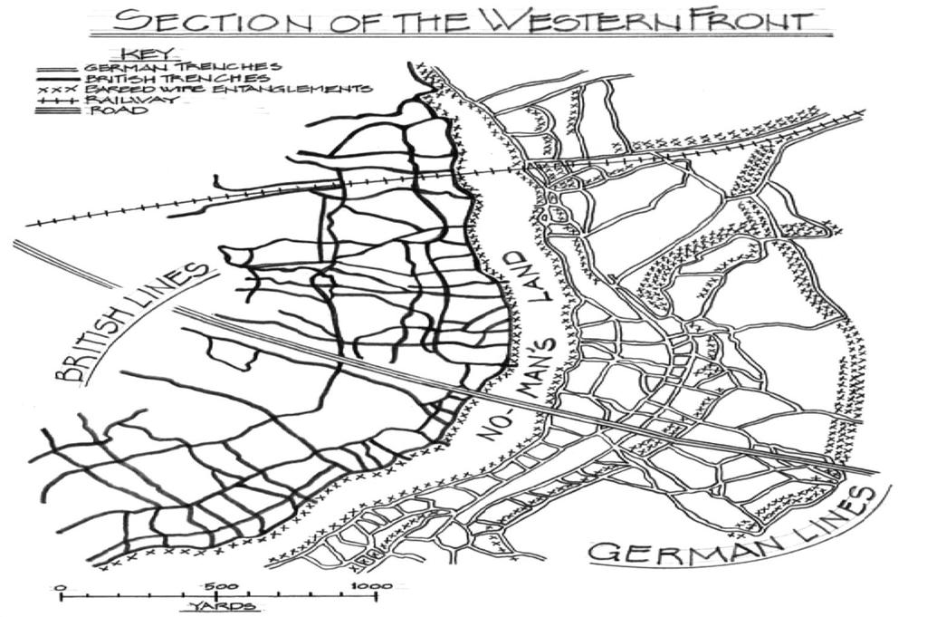 Trench System The German advance to Paris was stopped at the First Battle of the Marne in 1914. Casualties on both sides were heavy.