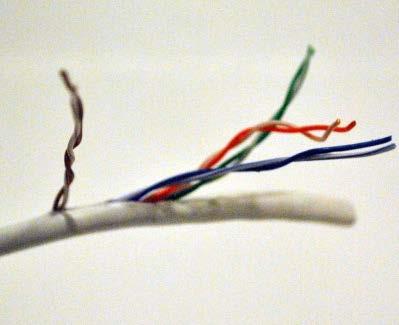 The CAT 5 tether cable has four wire pairs inside. The brown wire pair is not utilized for the SeaPerch.