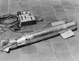 First tethered underwater vehicle came much later Dimitri Robikoff s tethered Poodle ROV perhaps the first recognizable