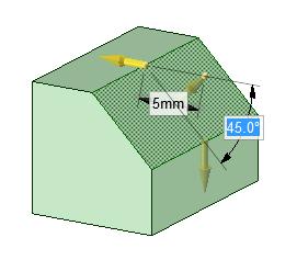 An angle dimension is now displayed while editing a chamfer in distance by angle mode.