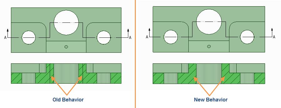 The symbols for countersink and counterbore can now be exported to AutoCAD files. See image to the right.