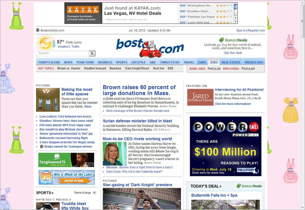 On Wednesday, July 18, the Lottery engaged Boston.com for a Jackpot Awareness campaign to promote Powerball s $100 million jackpot.