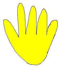 Have student spread fingers and thumb apart as they stamp in one direction.