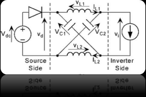 Fig. 8 voltage type Z-source inverter in non-shoot through switching state From Fig. 4.3, the following equations can be written V l =V dc -V C & V d =V dc (4.3) V i =V C -V L =2V C -V dc (4.