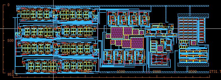 4.3 Full Chip Layout The aspect ratio of the Full chip is 953 µm X 2731 µm.