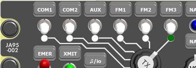 (1) Transceiver Switches JA95-002 Audio Controller Six Transceiver These are six white two-position toggle switches.