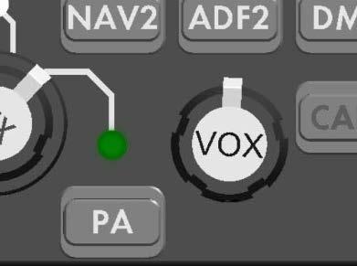To adjust the unit for VOX (Voice activated) use, the VOX control should be set fully ccw and then slowly rotated cw to the point where no intercom audio can be heard.