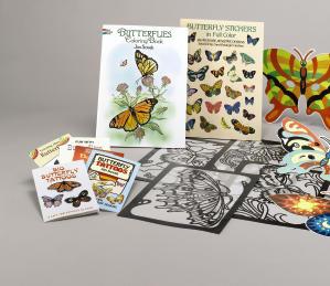 DOVER FUN KITS TM GIFT & CTIVITY Butterfly ctivity Fun Kit 114 stickers including