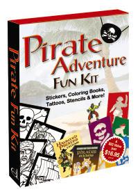 stencils, 2 complete coloring books plus 4 stained glass coloring sheets, plus pirate