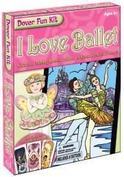 I Love Ballet Fun Kit 65 stickers, 14 tattoos and stencils, 2 coloring books plus 4