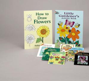 GIFT & CTIVITY DOVER FUN KITS TM Flower Garden Fun Kit Two coloring books including a stained