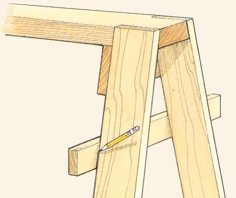 The 2x6 gives you a wider top, which provides extra stability should you wish to stand on it. In addition to the two pairs of braces shown in the drawing, one of my 2-ft.