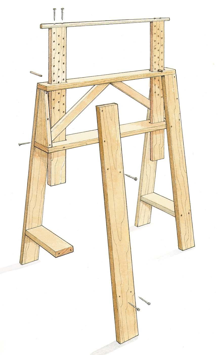 TALL HORSE IS ADJUSTABLE IN HEIGHT The extenders on this horse raise your work to a comfortable height.