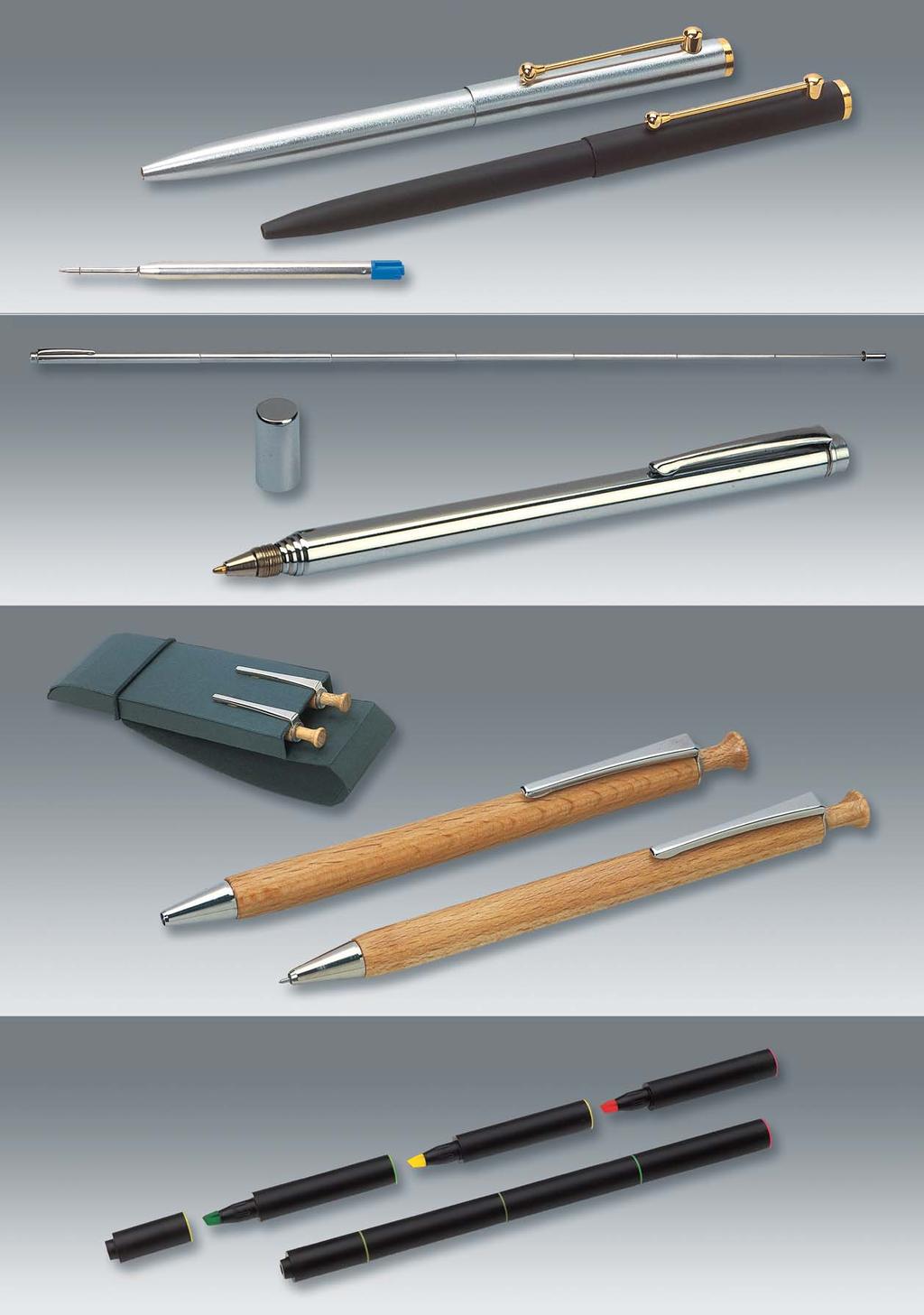 163/KS cap action metal pen, chrome with golden applications, Int.