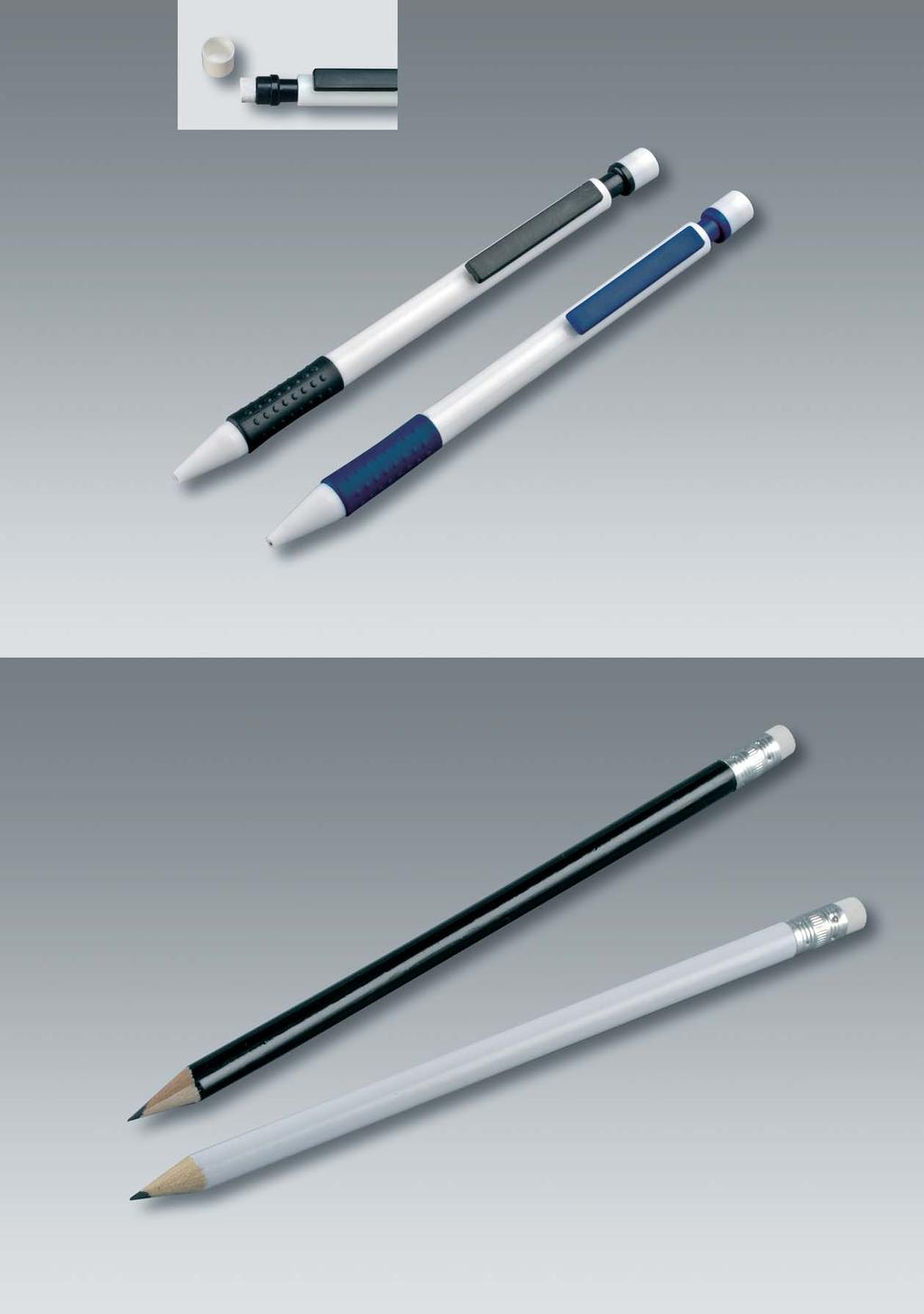 Article 203/DS: pencil 0,7 mm in white with applications in blue or black 2 substitute inks.