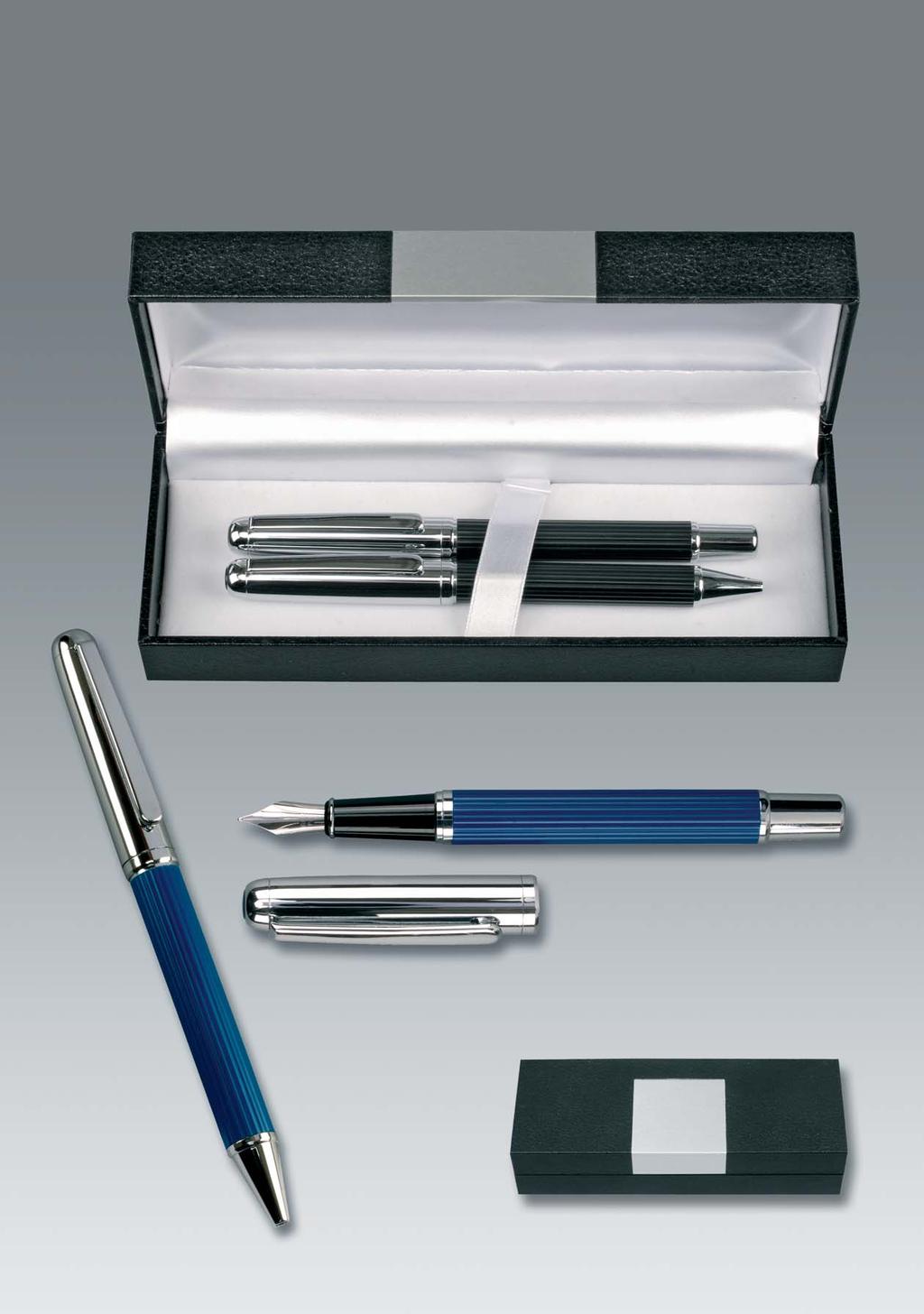Article 700G18: Set CHIC with fountain pen with blue ink. and ball pen with int. metal refill, blue ink. incl.