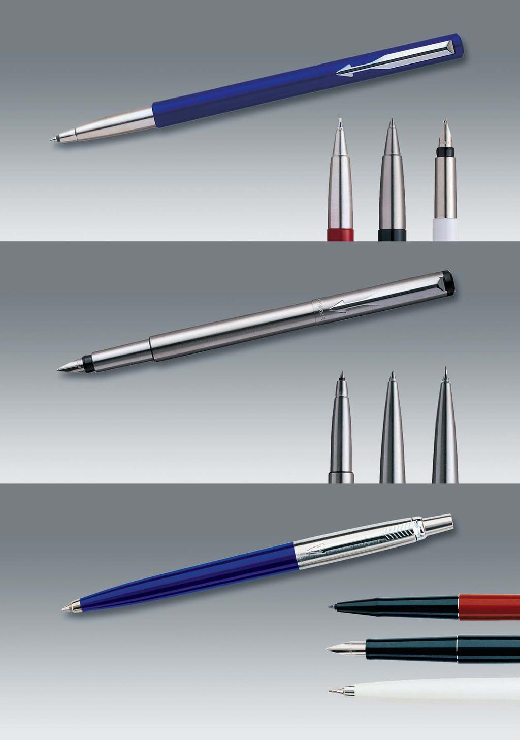 T01 B01 K01 F01 Parker Vector Standard: available as ball pen, pencil, rollerball and fountain pen colors: blue, red, white and black incl.