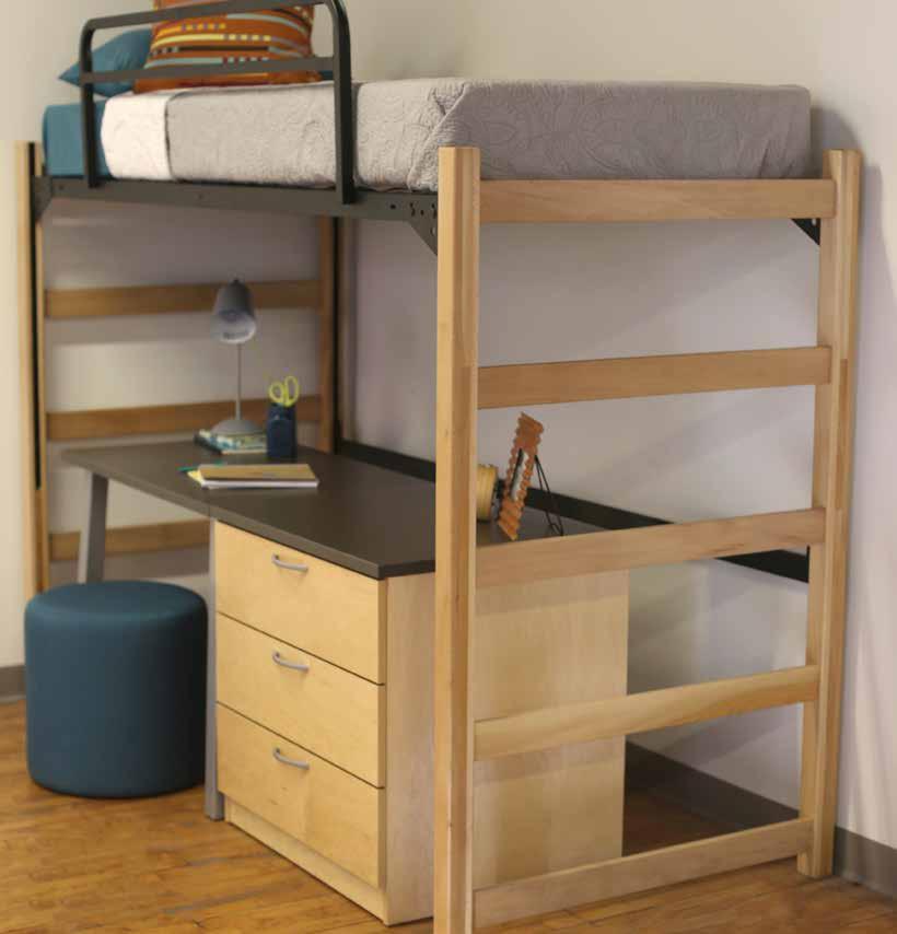 Single Studio Griffin Beds Bunked Lofted A value solution that combines durable construction with functionality. Solid hardwood posts and rails Height adjustable spring bed deck.
