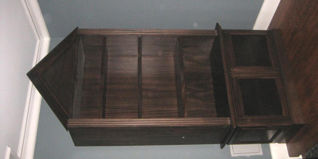 Custom Bookshelves African mahogany with ebony stain and ebony