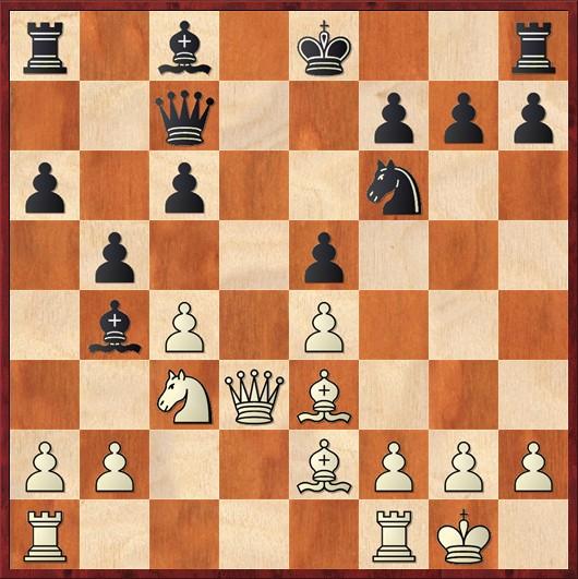 Ne4 Any attempt t o u n d e r m i n e White's passed d- pawn with b5 is tactically unsound. 24...Nd4 25.Nc2 Qg4 26.Ne3 [See diagram below] White has built a strong advantage.