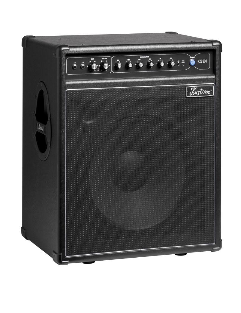 KXB KXB200 The Kustom KXB200 is a 200-watt bass combo amplifier with a 15-inch Kustom speaker and six-band Active EQ.