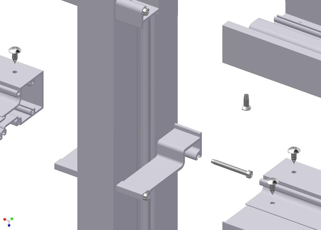 Step #3 (shear block only): Seal and secure frame clips to verticals Apply sealant to shear blocks (frame clips) as shown in the illustration below, and attached to the