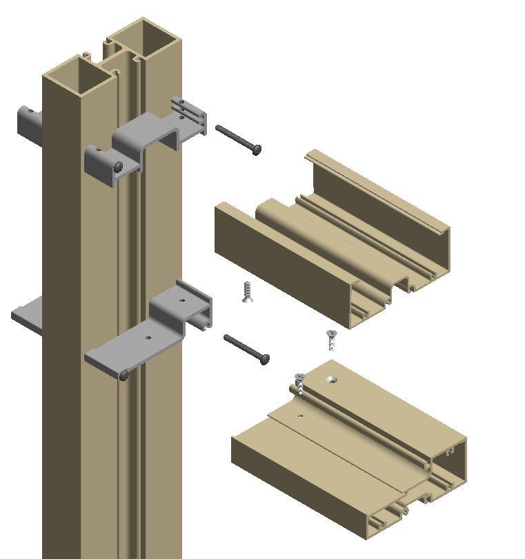 Step #4 (shear block only): Attach horizontals to frame clips Apply sealant to the contact edge of the horizontal, as shown in the illustration below.