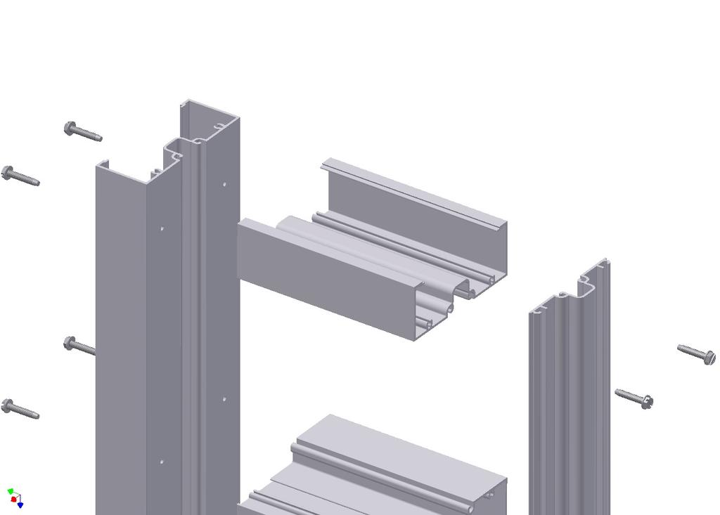 Step #3 (screw spline only): Attach horizontals to verticals Apply sealant to the contact edges of the horizontal as shown in the illustration below and on page 27.