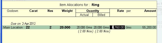 rings on orders Auto