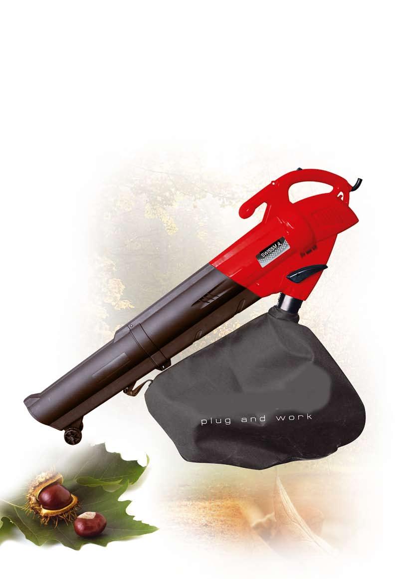 Leaf vacuuming and blowing Leaf blowers Powerful leaf blower with shredder and large debris bag. Easy handling with rollers on the bottom and an adjustable shoulder strap.