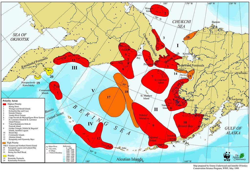 Figure 1: Bering Sea Ecoregion Priority Conservation