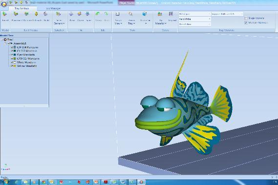 PolyJet Process Design model in CAD Prepare files Create shells per material In CAD/STL editing software Import assembly