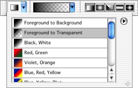 round arrow button in the upper right area of the gradient picker).